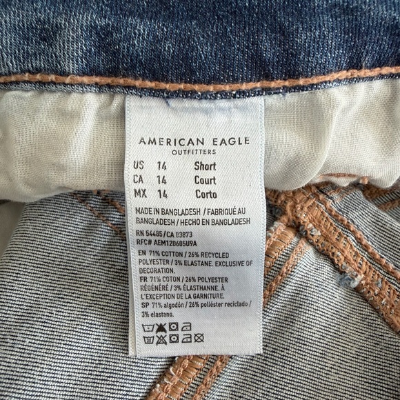 AE American Eagle high rise skinny kick bootcut jeans size 14 short - Picture 6 of 8